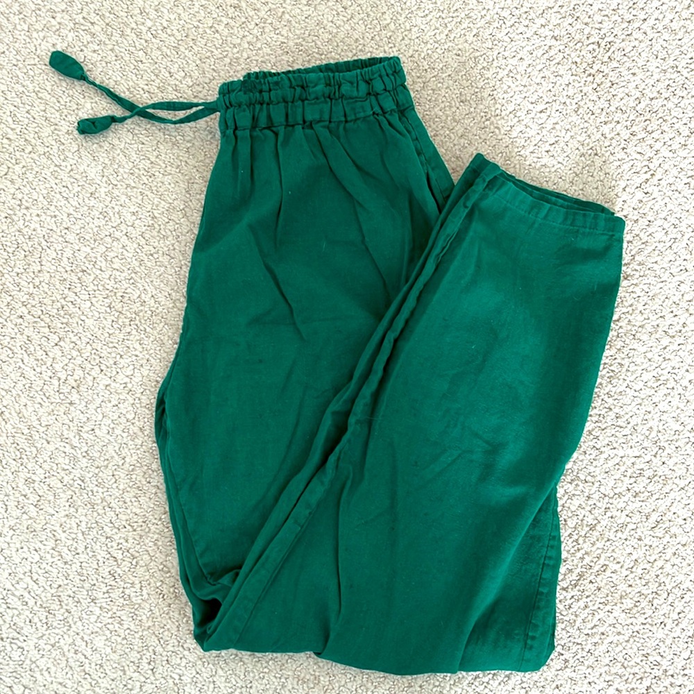 Green Cotton Pants Size S NWOT
